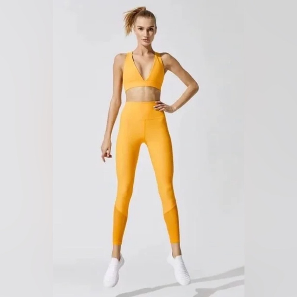 BEACH RIOT Lauren Yellow Legging Ribbed High Rise